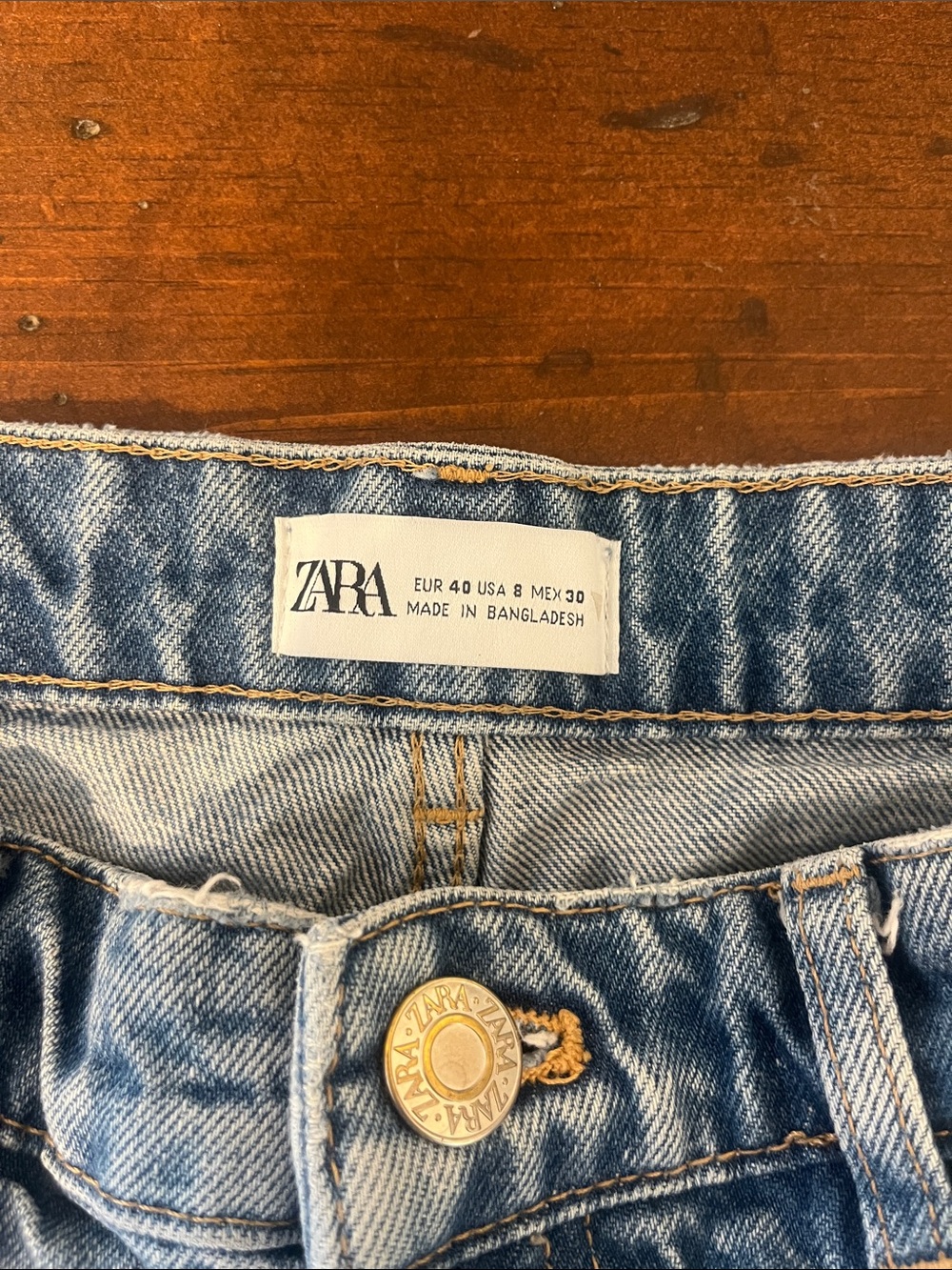 Zara Light Blue Distressed Denim Shorts - Picture 2 of 4